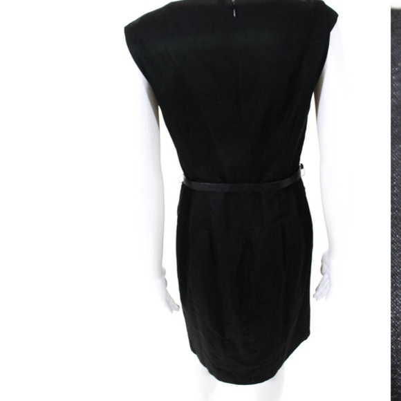 SAKS SLEEVELESS CREW NECK BELTed dress size 4 - Picture 3 of 6